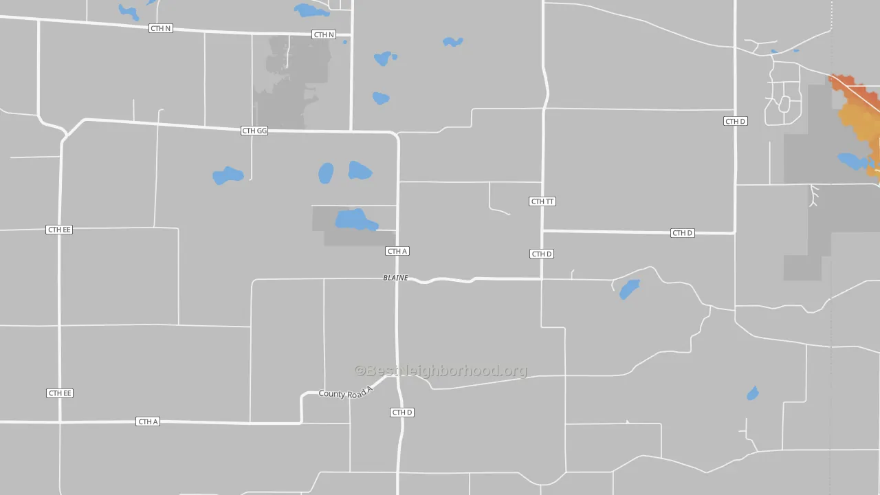 Bike Grade map of Blaine, WI