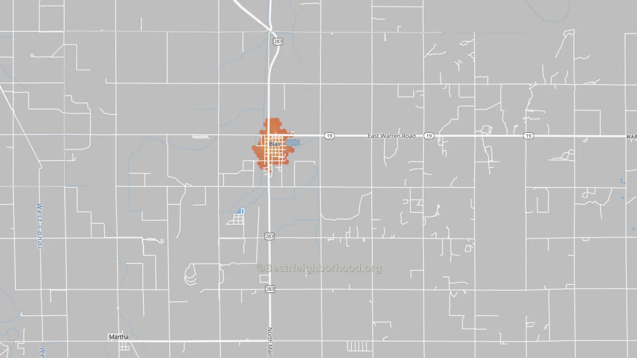 Bike Grade map of Blair, OK