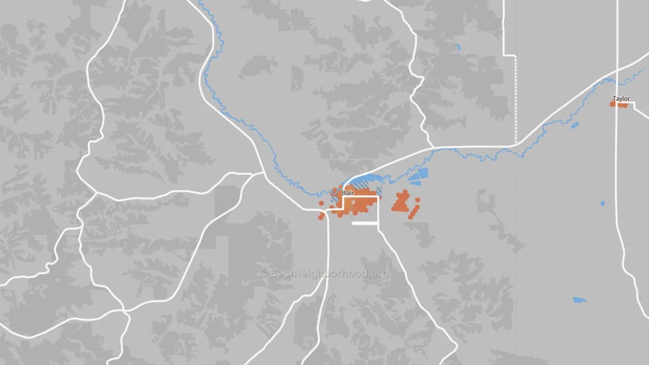 Bike Grade map of Blair, WI