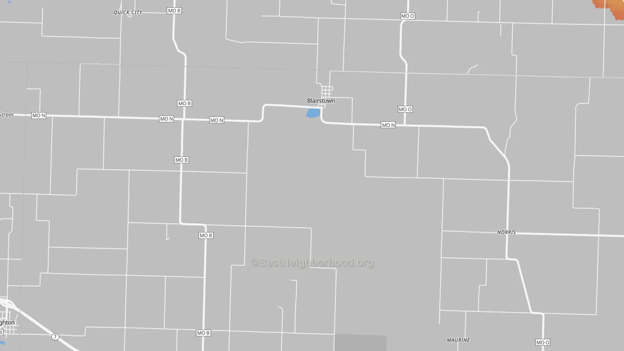 Bike Grade map of Blairstown, MO