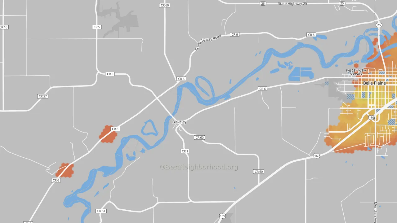 Bike Grade map of Blakeley, MN