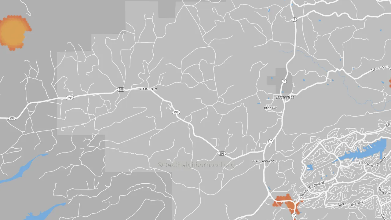 Bike Grade map of Blakely, AR