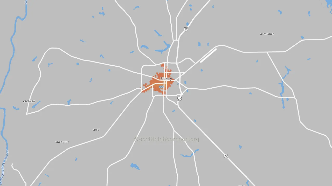 Bike Grade map of Blakely, GA