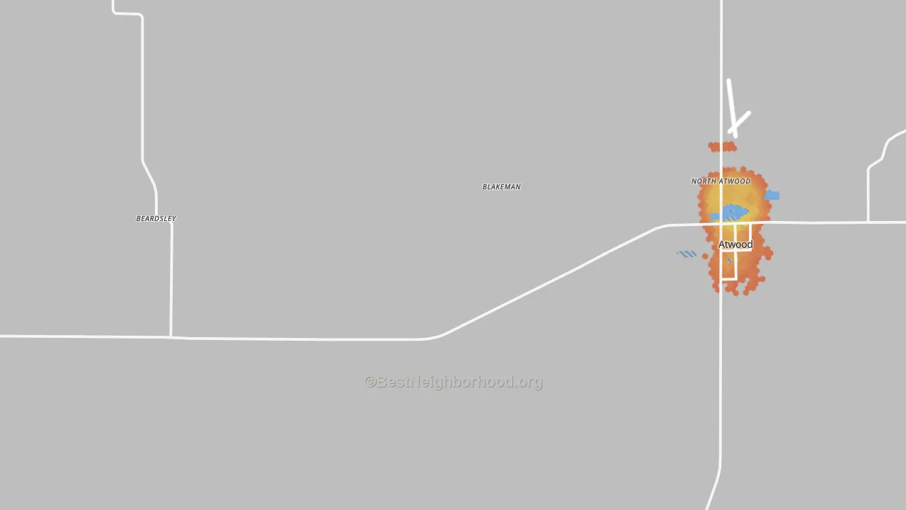 Bike Grade map of Blakeman, KS