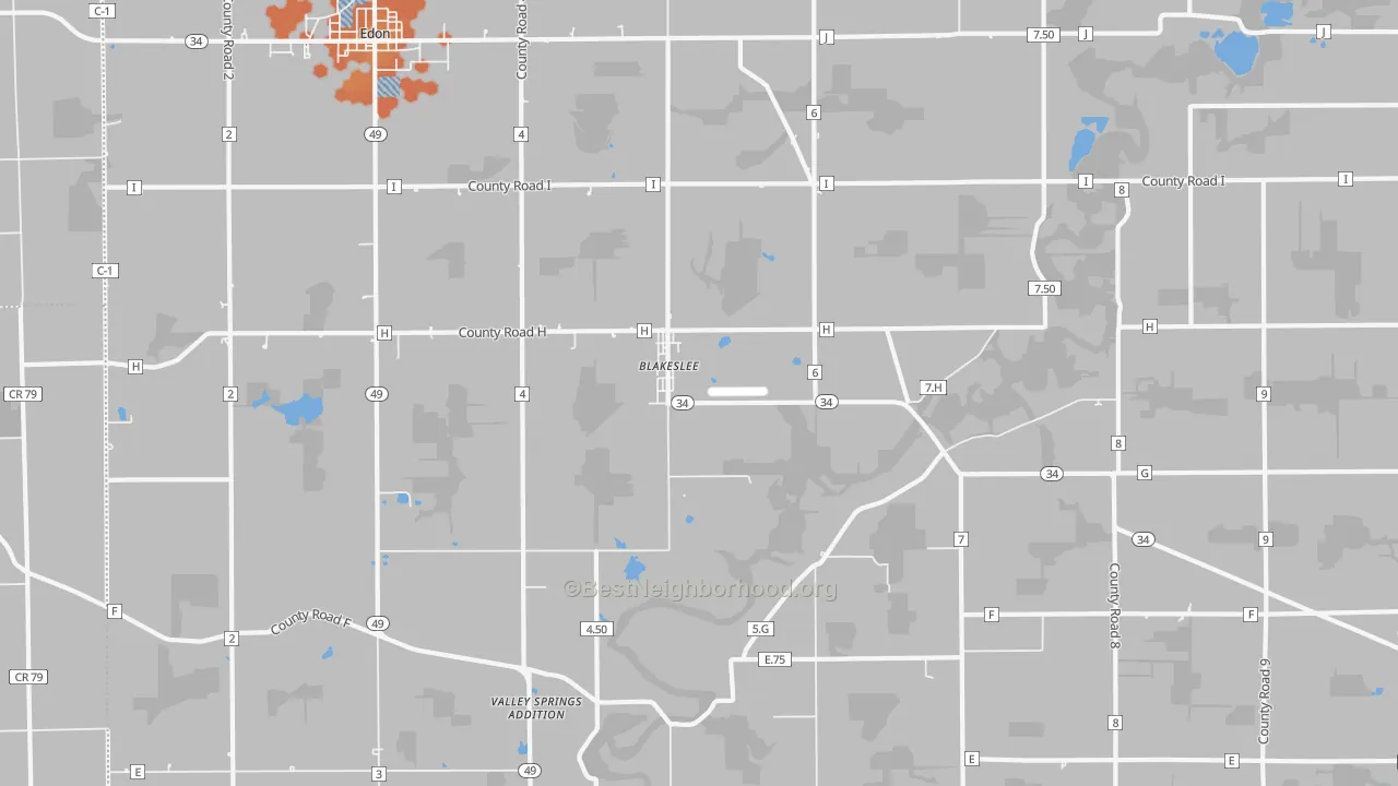 Bike Grade map of Blakeslee, OH