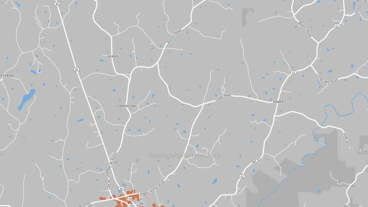 Bike Grade map of Blanch, NC