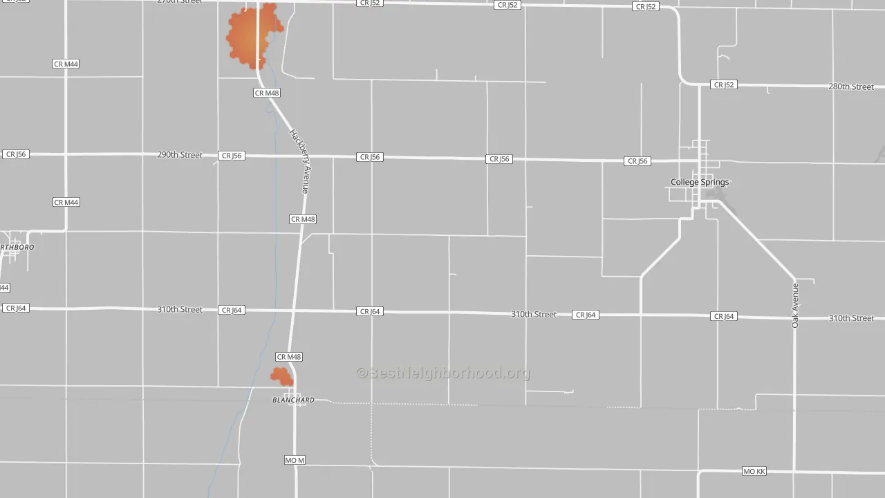 Bike Grade map of Blanchard, IA