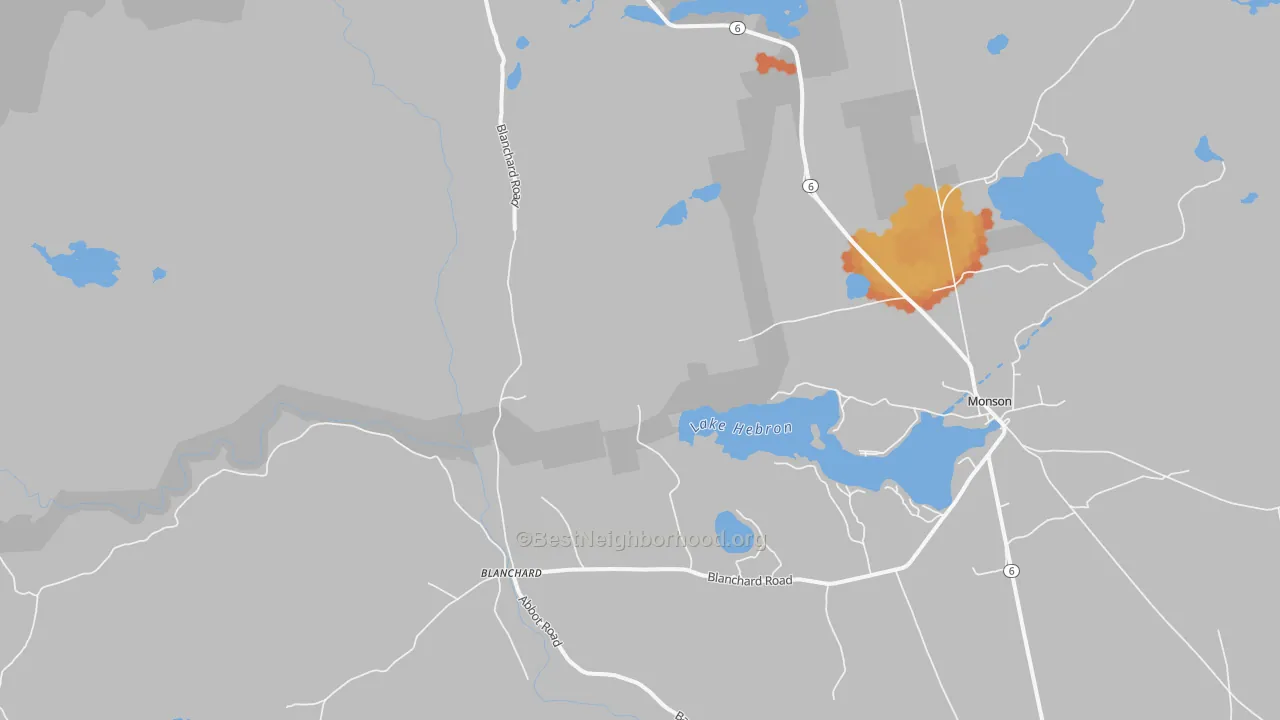 Bike Grade map of Blanchard, ME