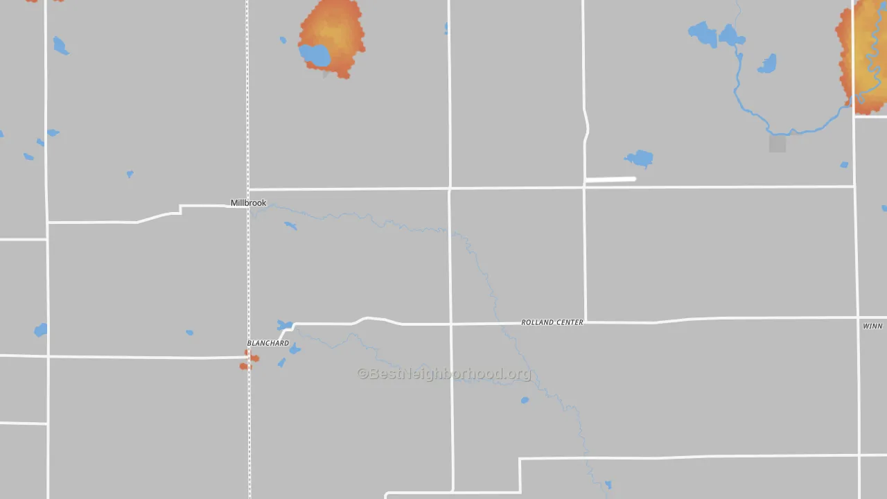 Bike Grade map of Blanchard, MI