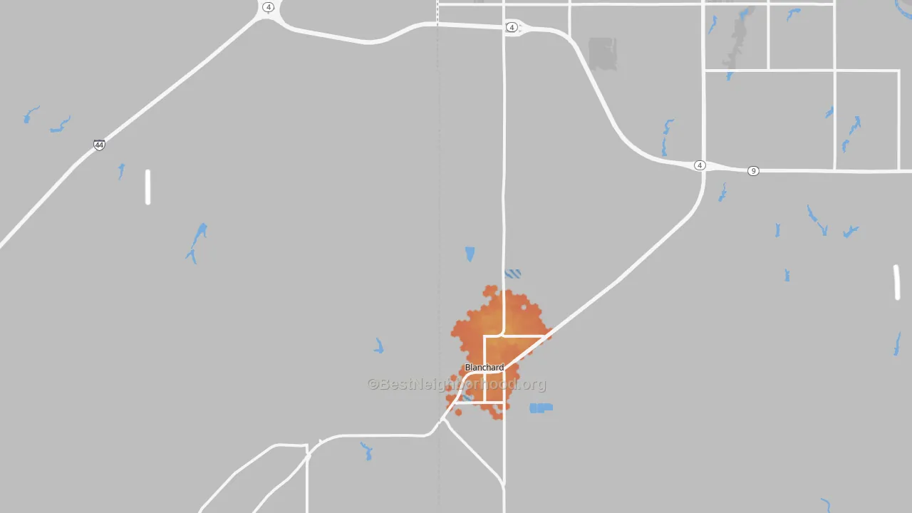 Bike Grade map of Blanchard, OK