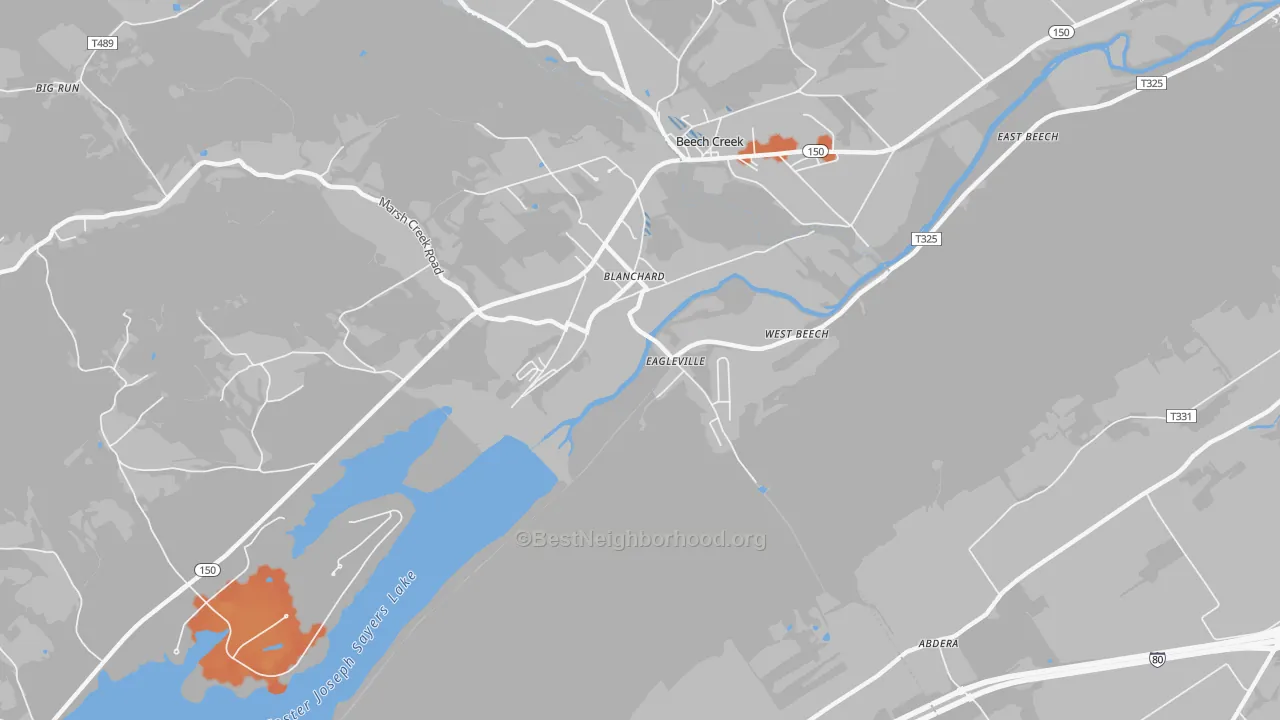 Bike Grade map of Blanchard, PA
