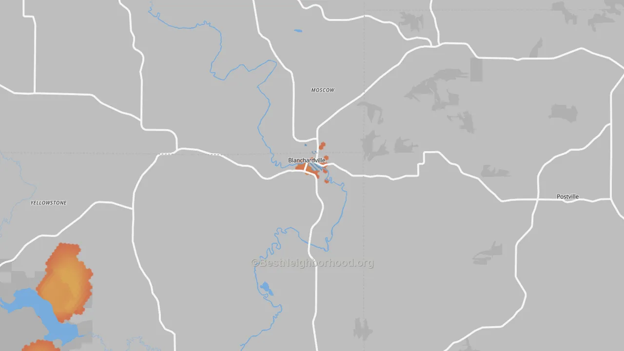 Bike Grade map of Blanchardville, WI