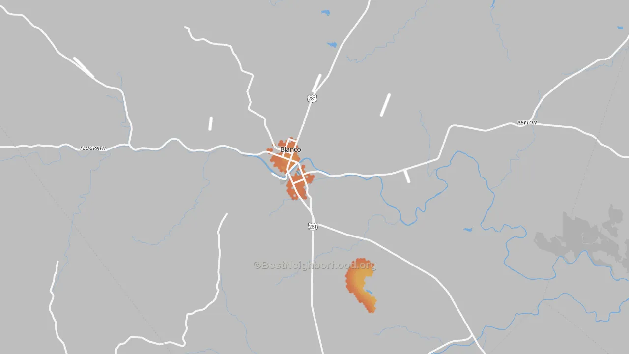 Bike Grade map of Blanco, TX