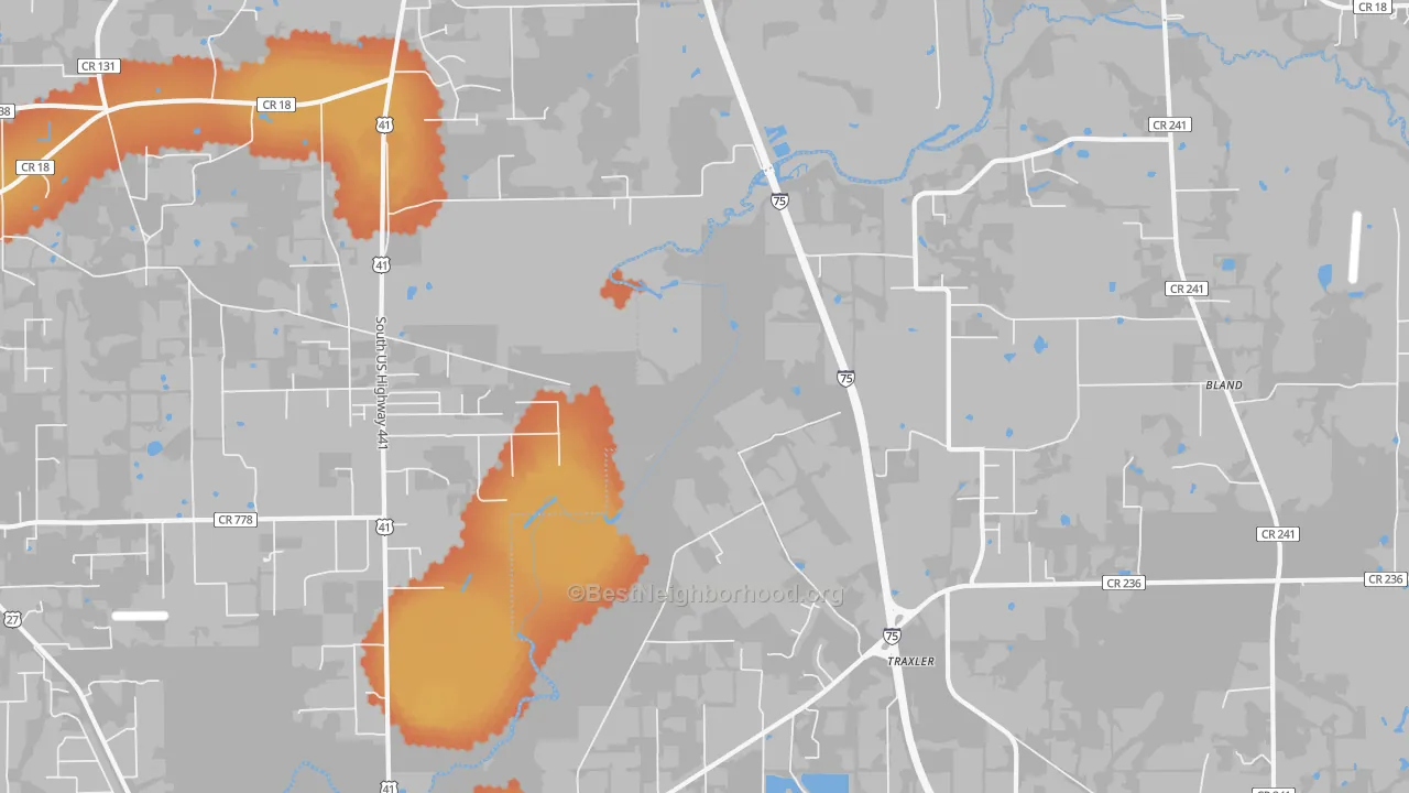 Bike Grade map of Bland, FL