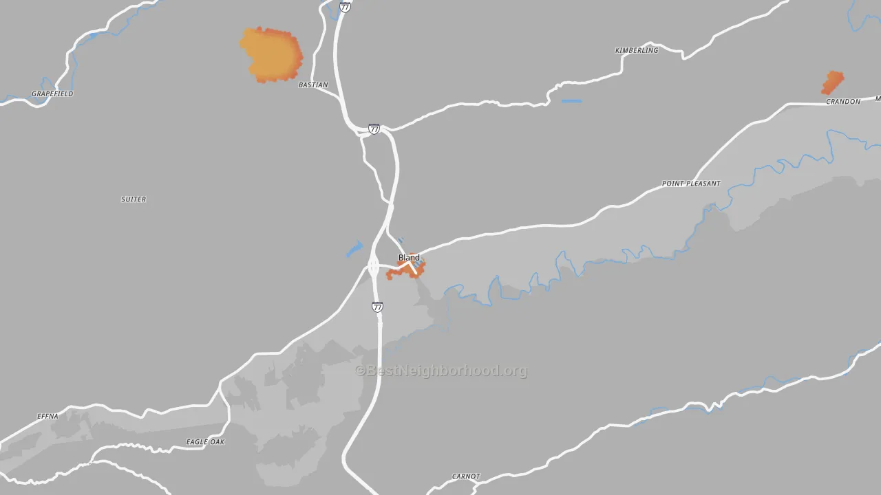 Bike Grade map of Bland, VA