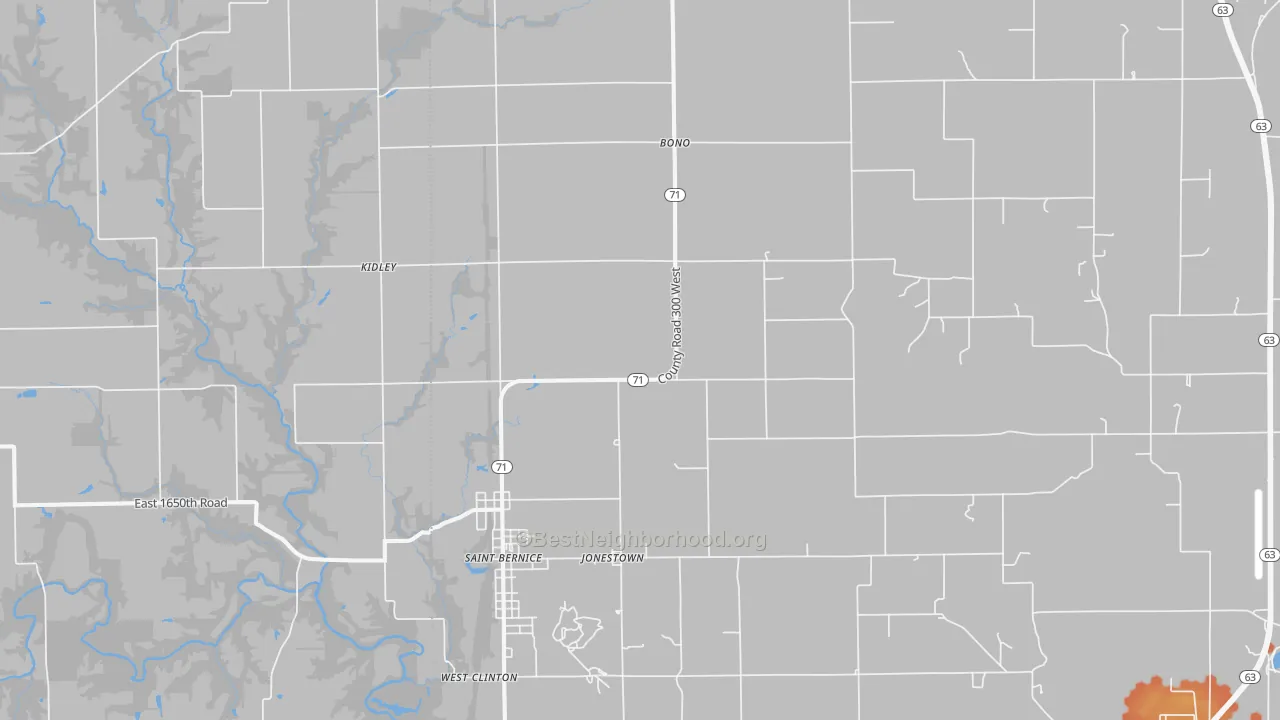 Bike Grade map of Blanford, IN
