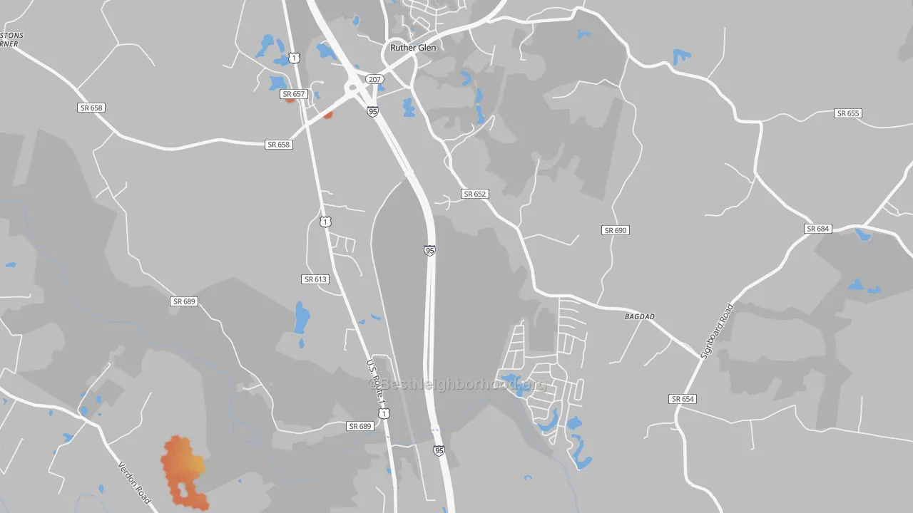 Bike Grade map of Blantons, VA