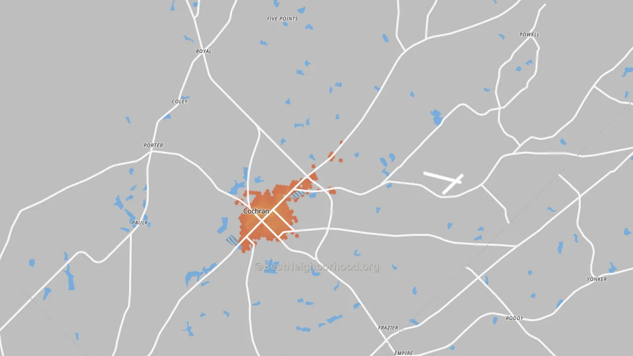 Bike Grade map of Bleckley County, GA