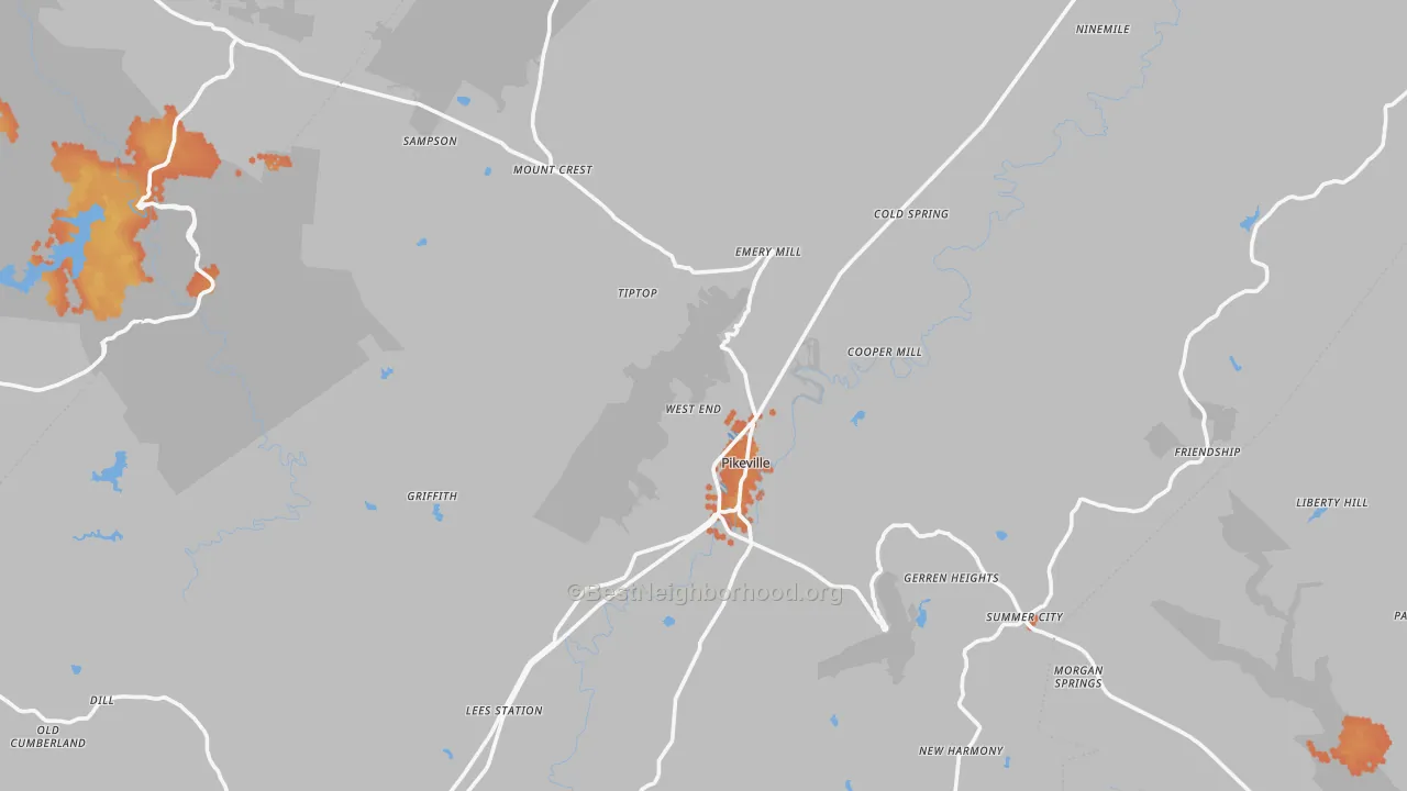 Bike Grade map of Bledsoe County, TN