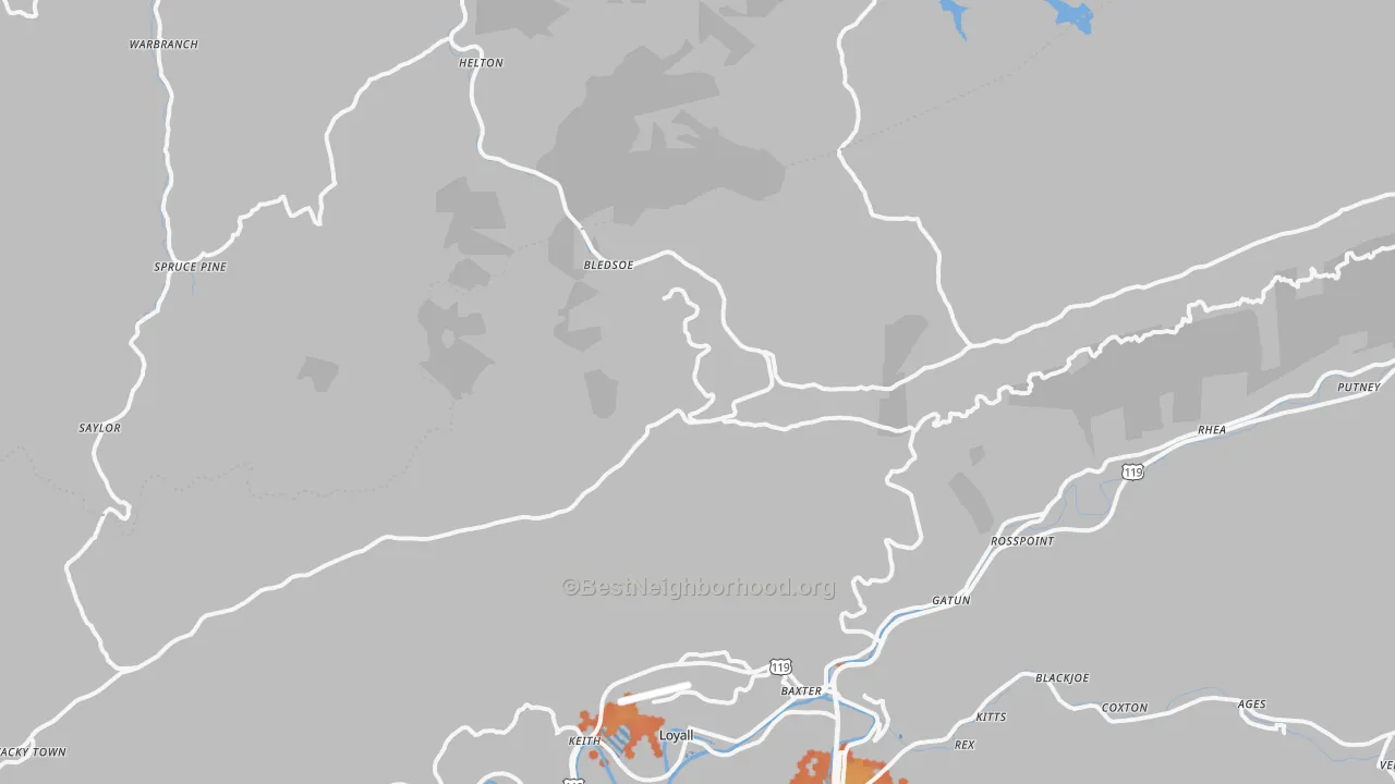 Bike Grade map of Bledsoe, KY