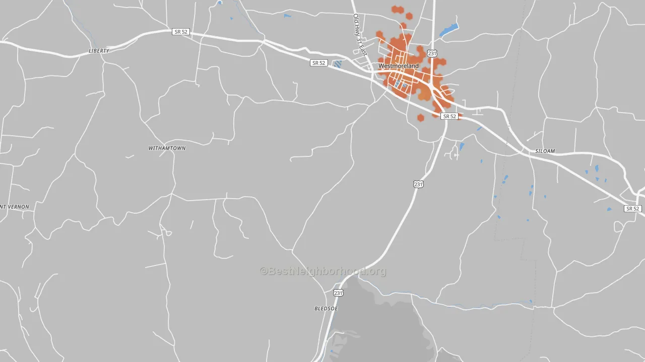 Bike Grade map of Bledsoe, TN