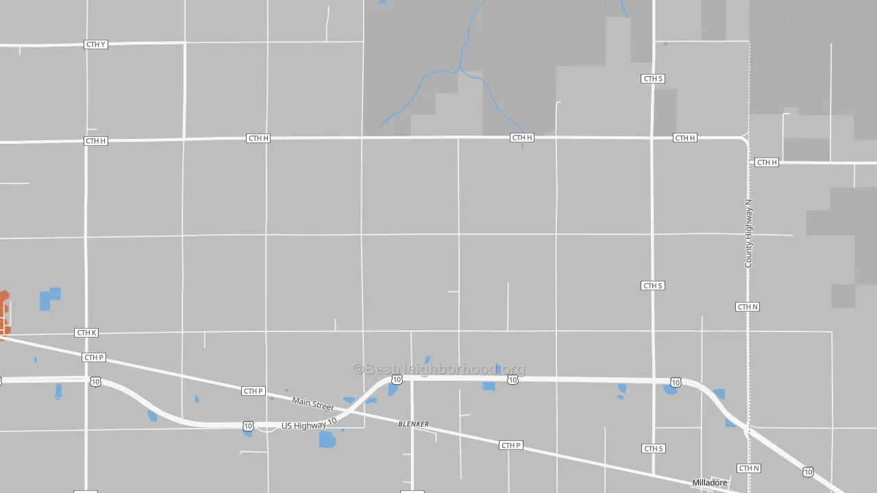 Bike Grade map of Blenker, WI