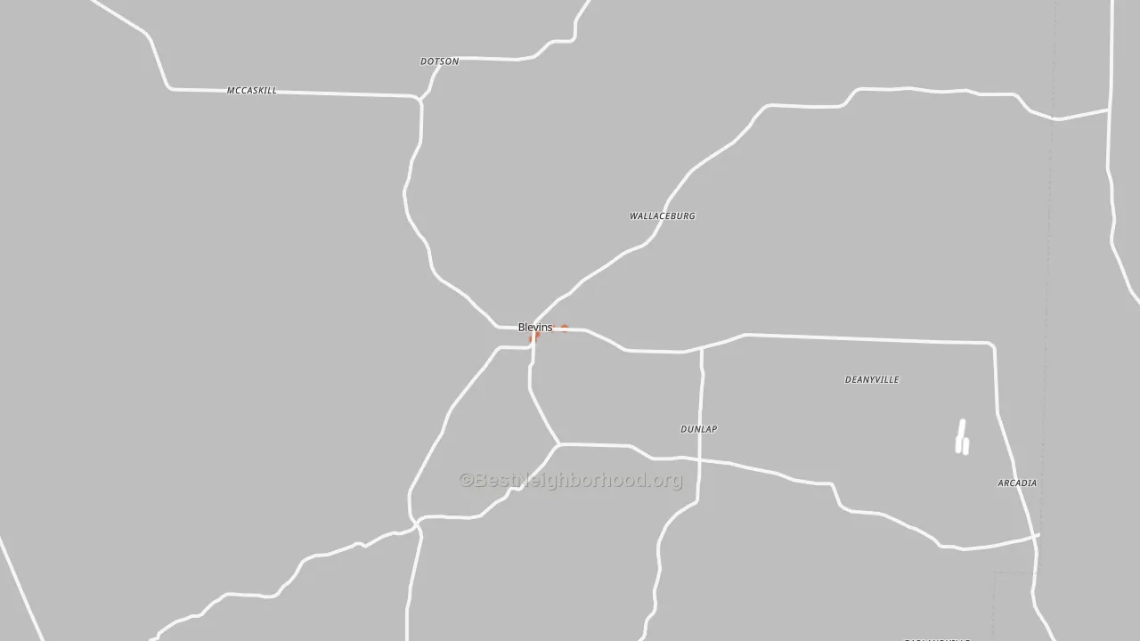 Bike Grade map of Blevins, AR