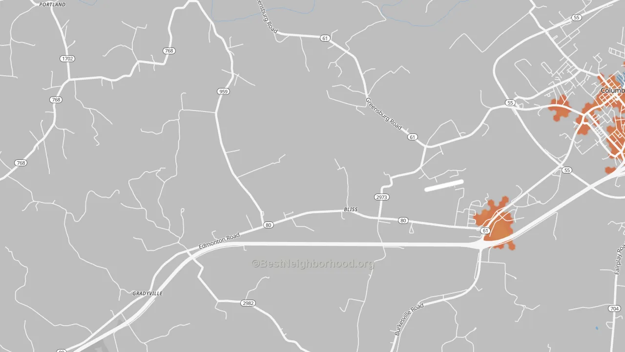 Bike Grade map of Bliss, KY