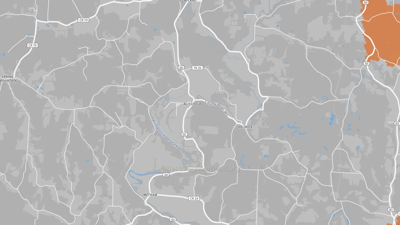 Bike Grade map of Blissfield, OH