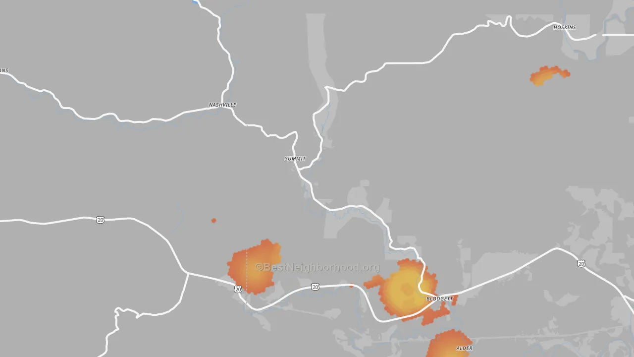 Bike Grade map of Blodgett, OR