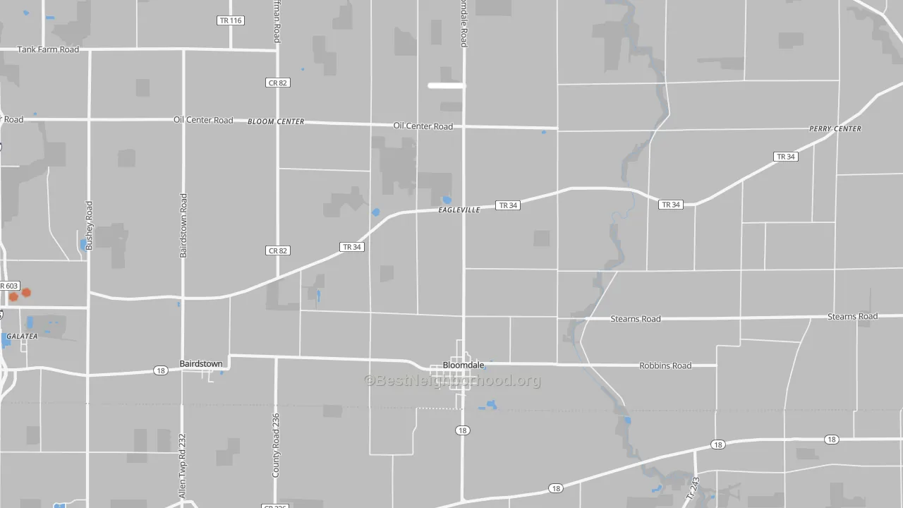 Bike Grade map of Bloomdale, OH