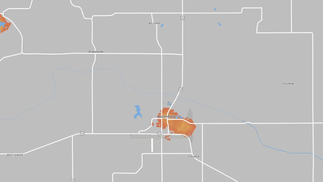Bike Grade map of Bloomfield, IA