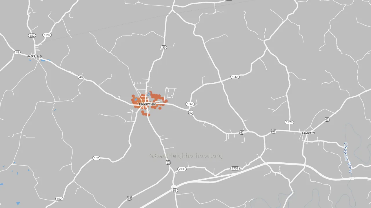 Bike Grade map of Bloomfield, KY