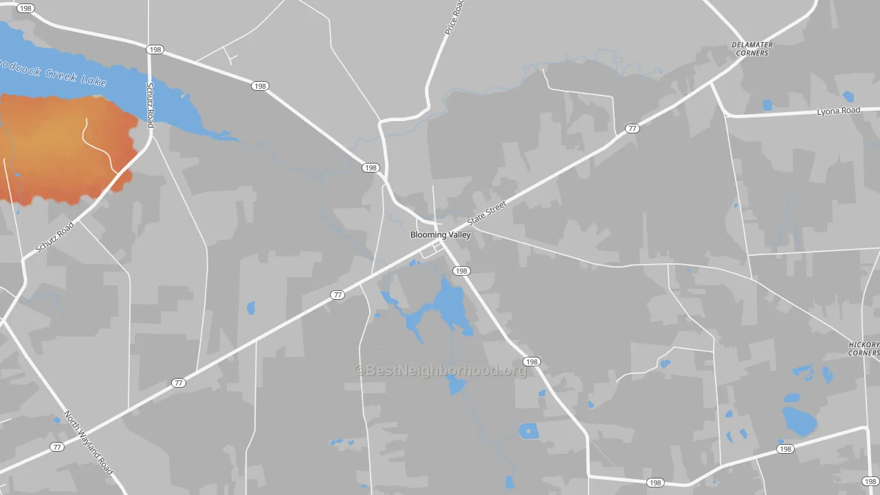 Bike Grade map of Blooming Valley, PA