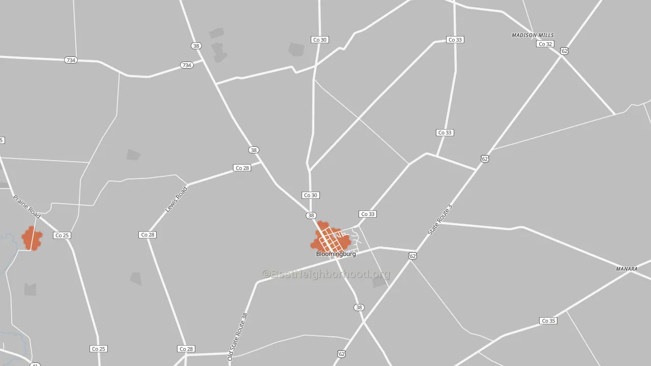 Bike Grade map of Bloomingburg, OH