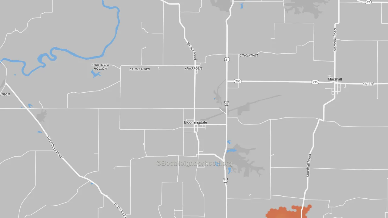 Bike Grade map of Bloomingdale, IN