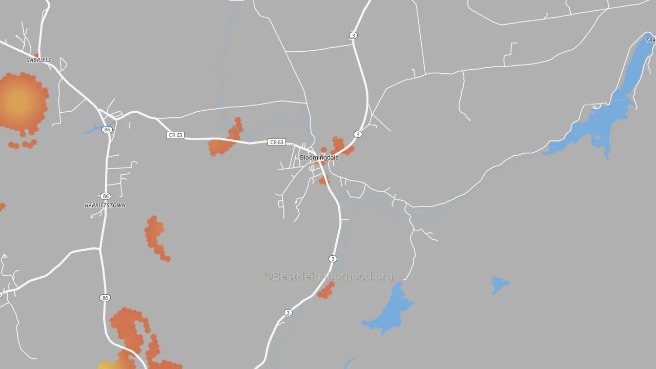 Bike Grade map of Bloomingdale, NY