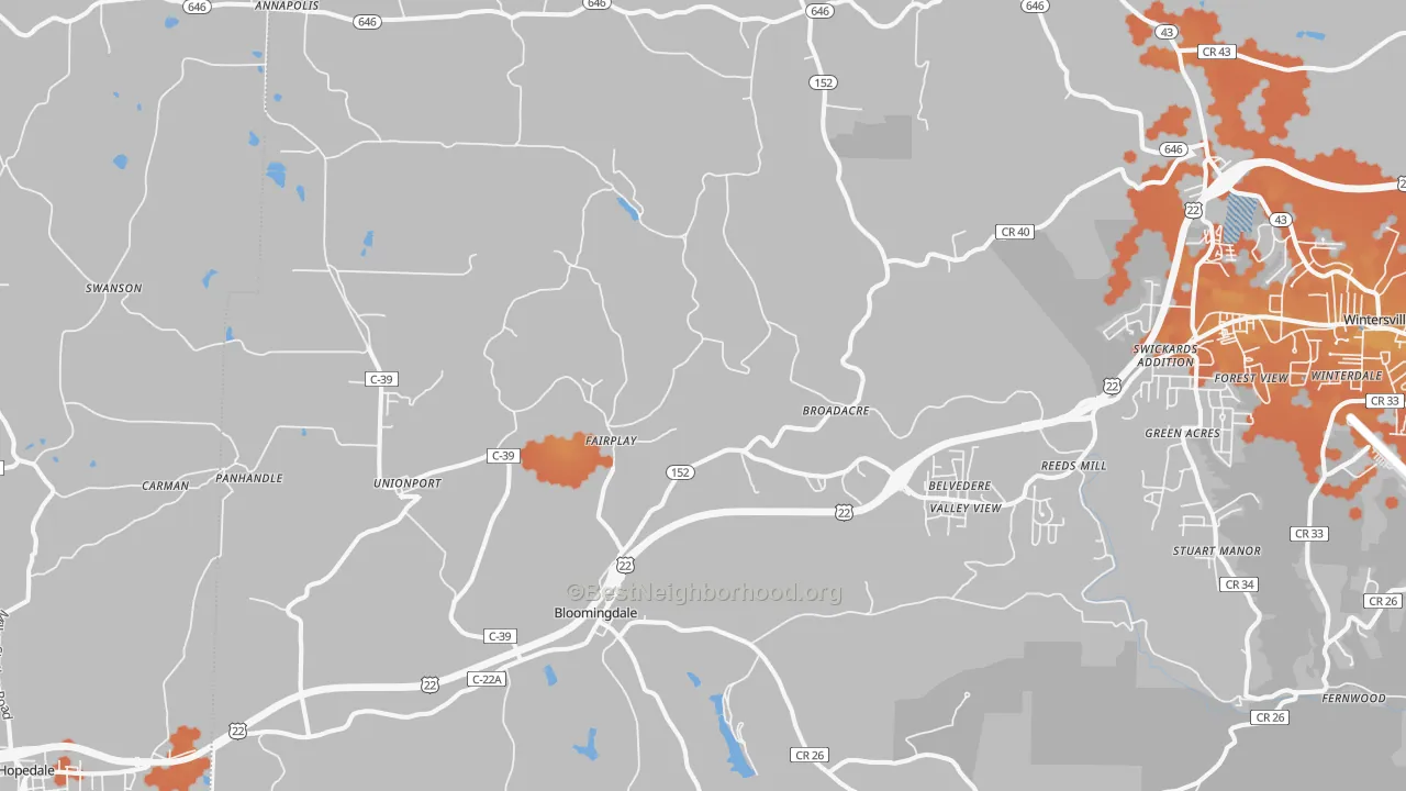 Bike Grade map of Bloomingdale, OH