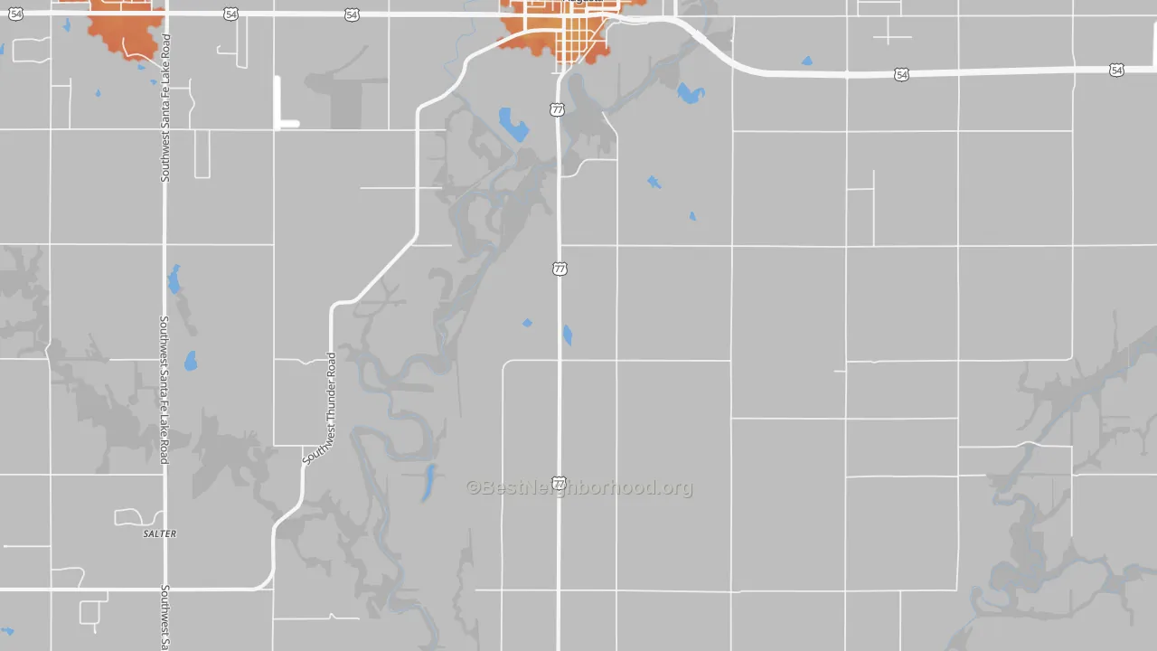 Bike Grade map of Bloomington, KS