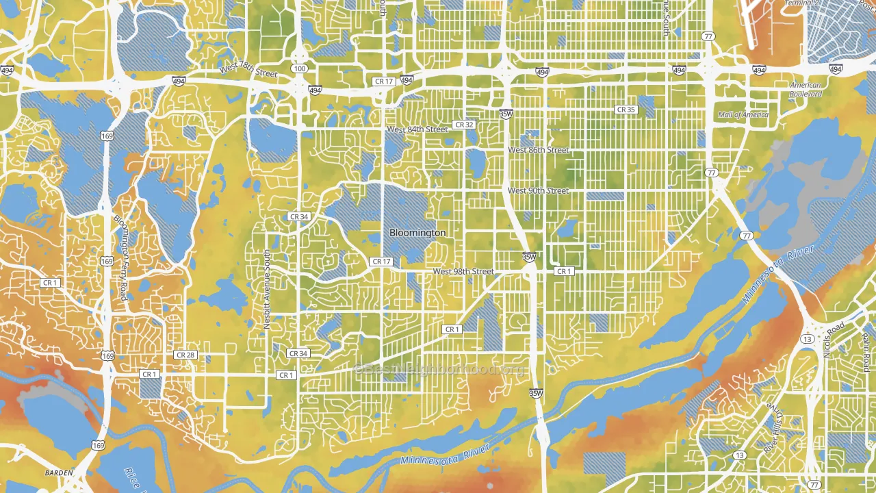Bike Grade map of Bloomington, MN