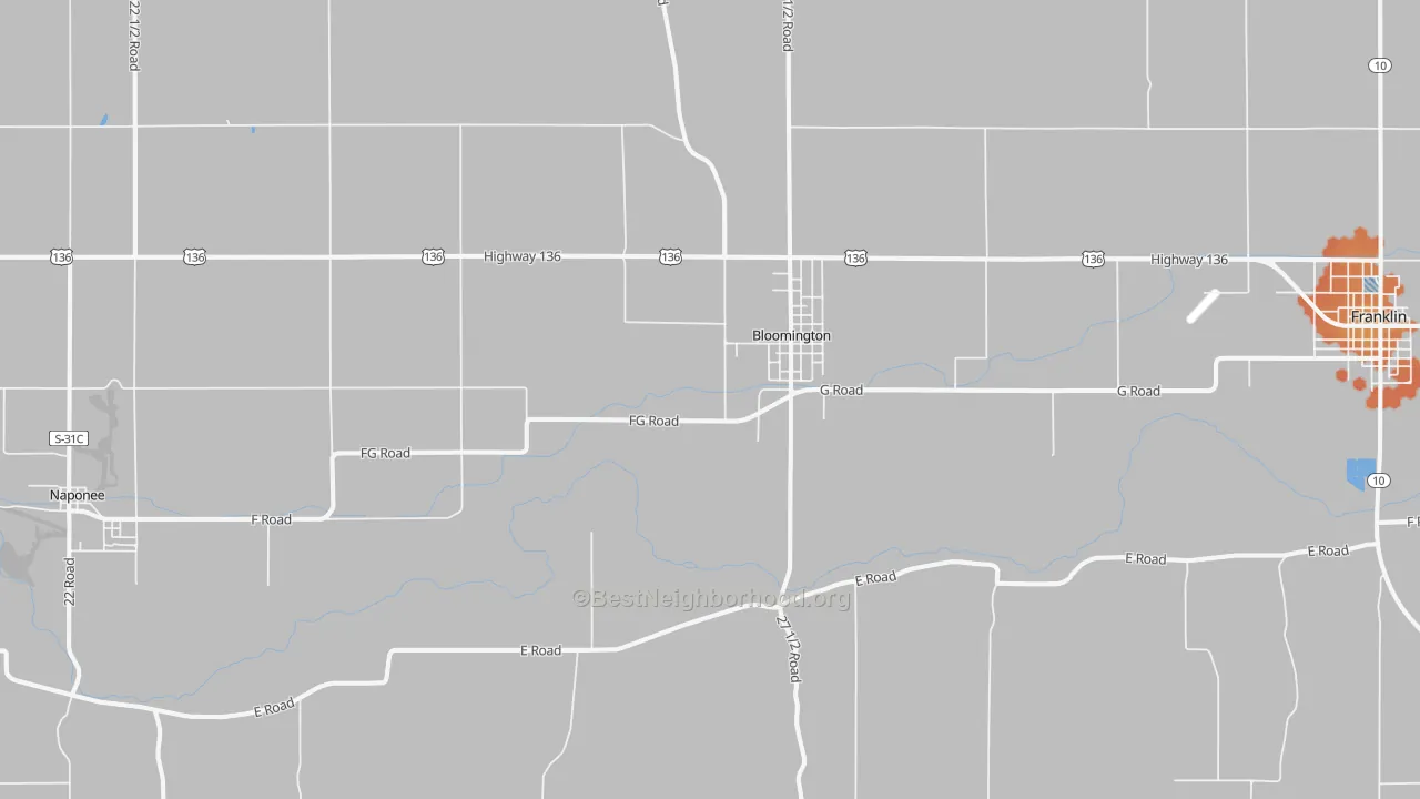 Bike Grade map of Bloomington, NE