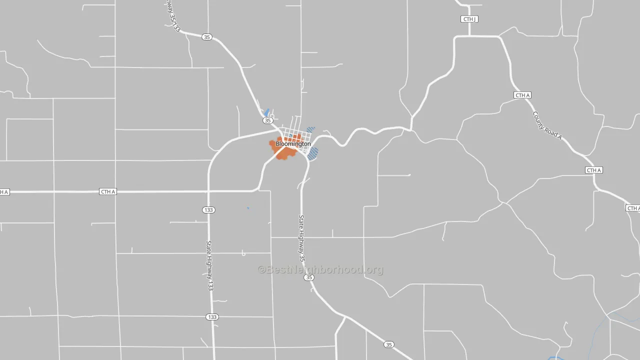 Bike Grade map of Bloomington, WI