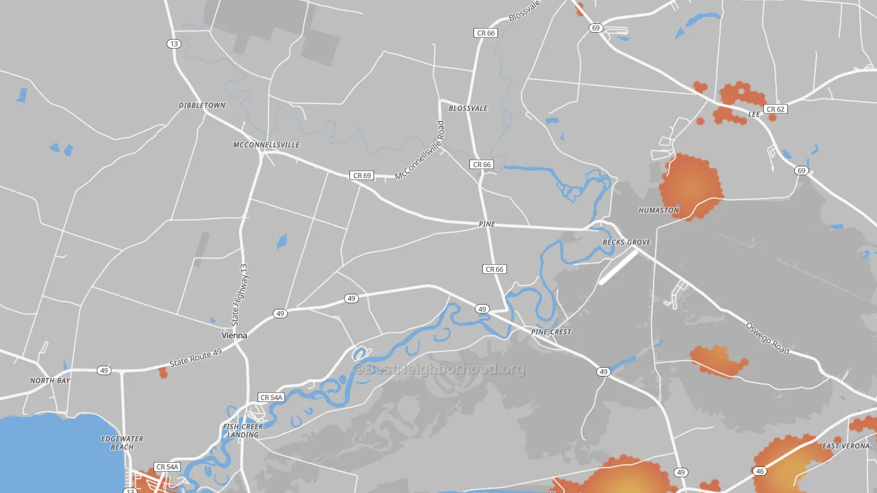 Bike Grade map of Blossvale, NY