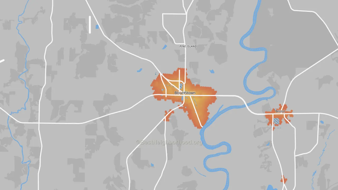 Bike Grade map of Blountstown, FL