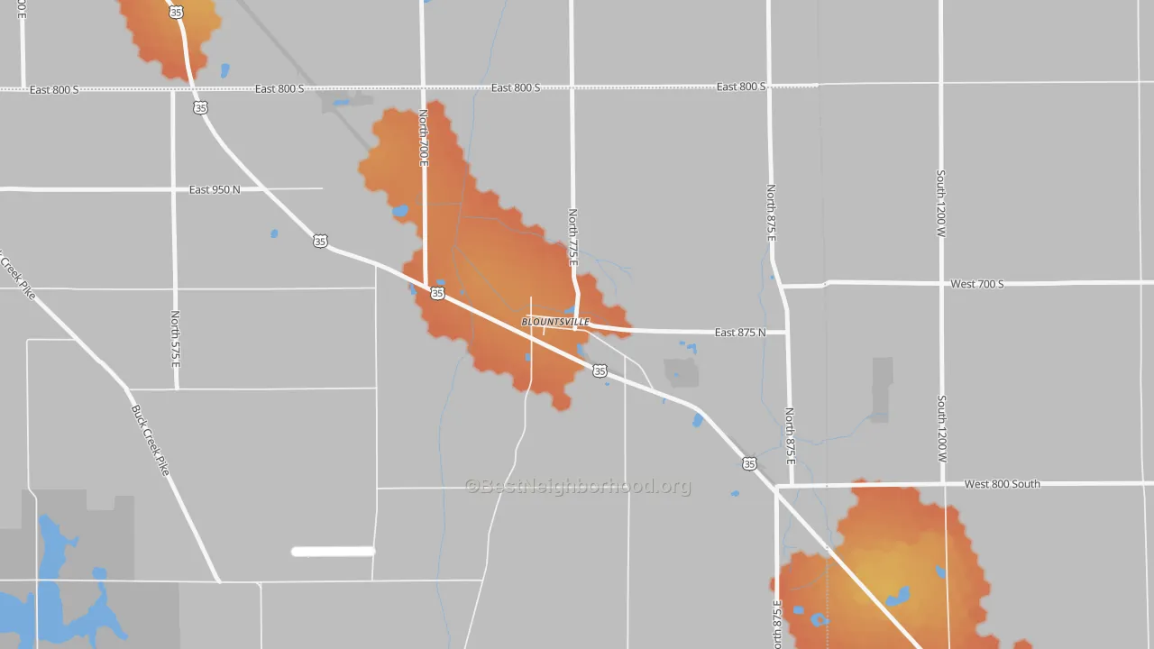 Bike Grade map of Blountsville, IN