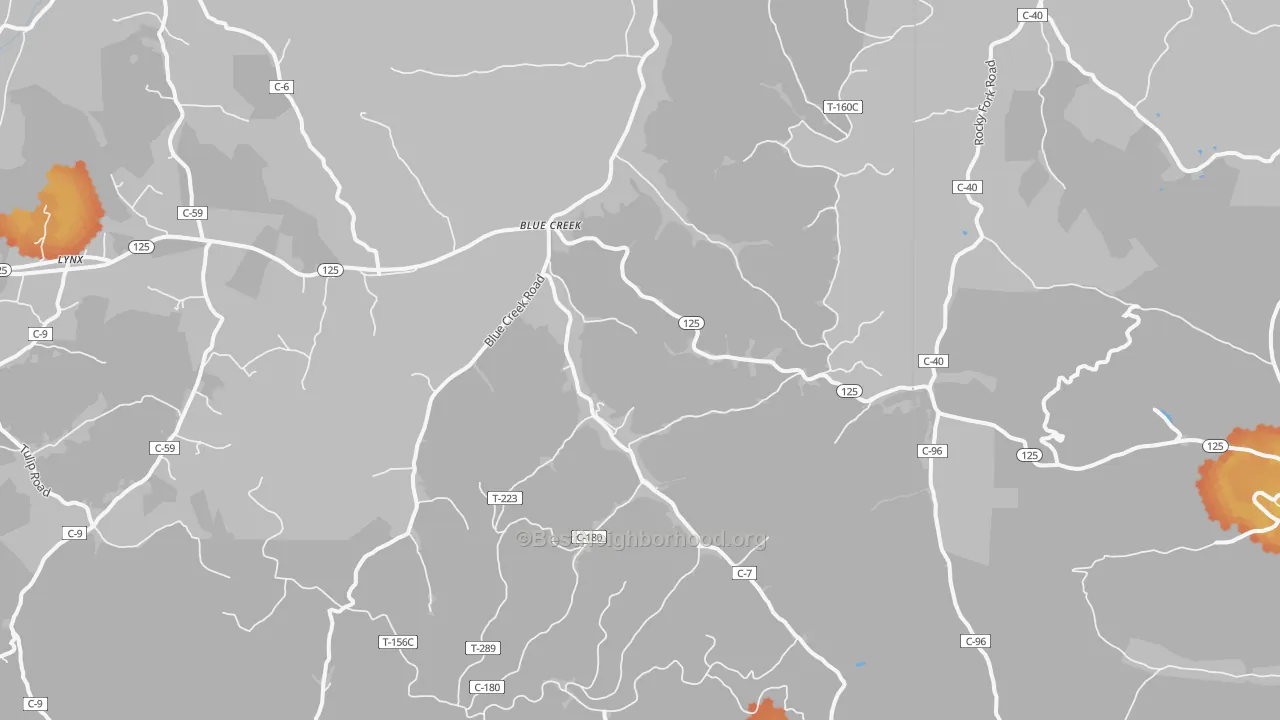Bike Grade map of Blue Creek, OH
