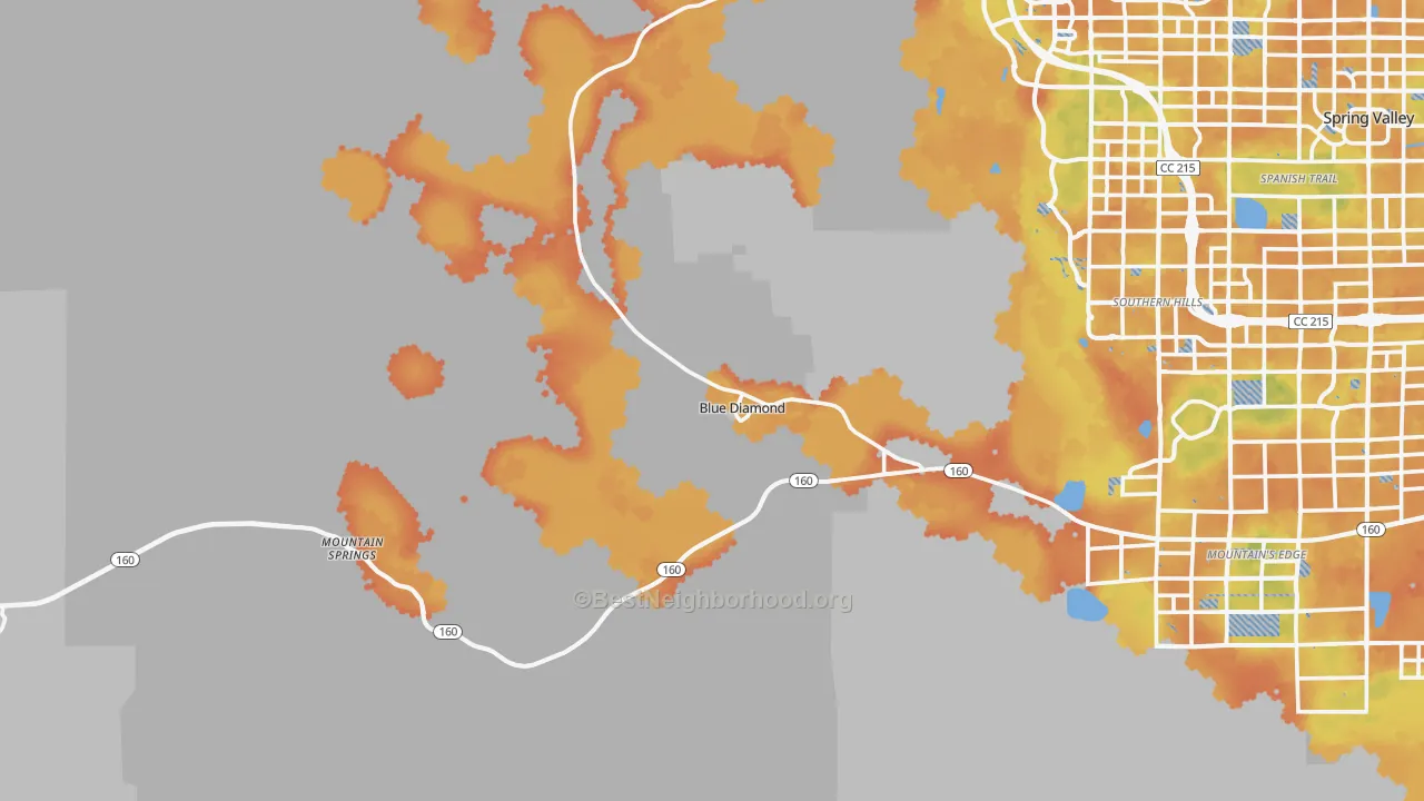 Bike Grade map of Blue Diamond, NV