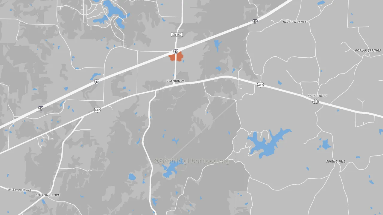 Bike Grade map of Blue Goose, TN