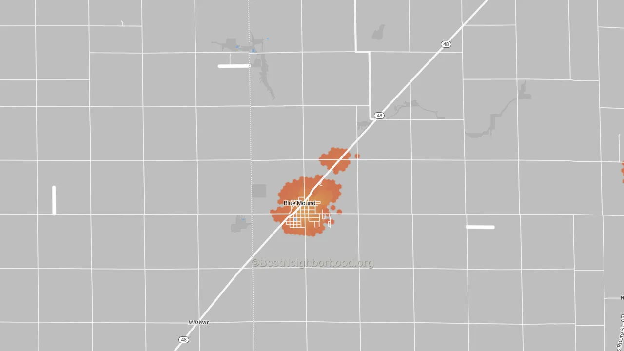 Bike Grade map of Blue Mound, IL