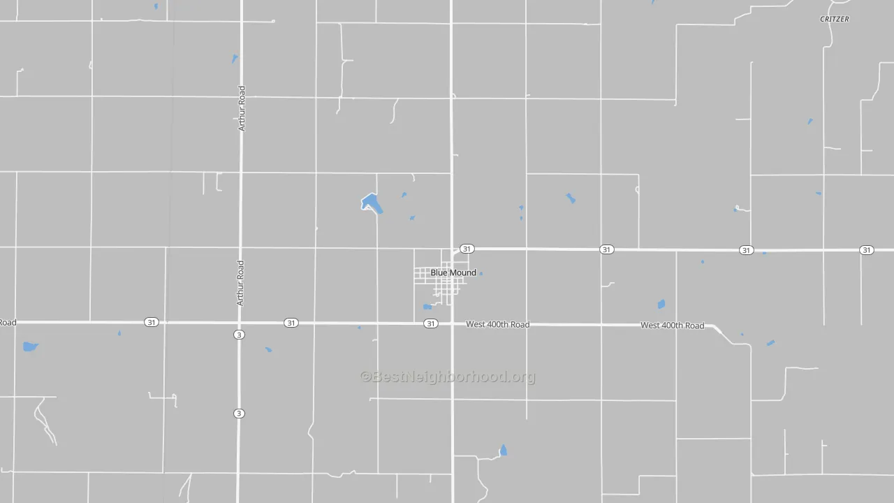 Bike Grade map of Blue Mound, KS